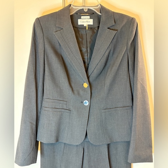 Calvin Klein Women's Charcoal Blazer and Pants Set - Picture 7 of 15